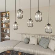 EMIBIG LIGHTING Verdi pendellampa, längd 115 cm, svart/rökgrå, 6 lampo...