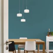 Globo Belinda LED-hänglampa, Ø 40 cm, vit, 3 lampor, glas