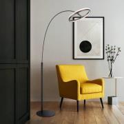 Globo Della LED-golvlampa, höjd 190 cm, svart/mörkgrå, metall
