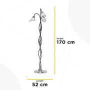 ONLI Golvlampa Alga, 3 lampor, järn, glas, Florentine