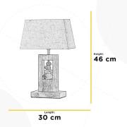 ONLI Bordslampa Miriel, höjd 46 cm, textil, trä