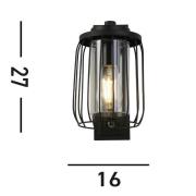 Searchlight Reed utomhusvägglampa, IP44, svart, metall