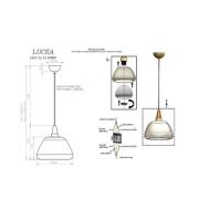 Lucea Ermo hänglampa, antik mässingsfärg, Ø 30 cm, glas/metall