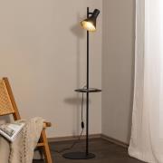 TK Lighting Jump golvlampa, svart, justerbar, hylla