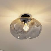 Lindby Lelia taklampa, rökgrå, glas, Ø 35 cm