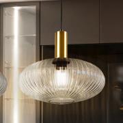 Schuller Valencia Norma hänglampa, Ø 30 cm, svart/klar, glas, E27
