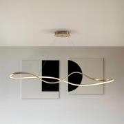 Schuller Valencia LED-hänglampa Lia, guldfärgad, CCT, fjärrkontroll, m...