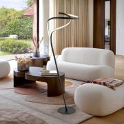 Schuller Valencia LED-golvlampa Danza, dimmer, matt svart, metall, alu...