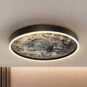 Schuller Valencia LED-taklampa Stone Ø 60 cm, CCT, svart, metall, akry...