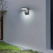 LED-vägglampa CMD 9082, antracit, bredd 16 cm, CCT, IP54