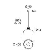 Stilnovo Trepiù LED-hänglampa, vit/svart, Ø 40 cm