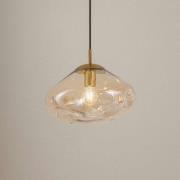 Lindby hänglampa Lelia, bärnsten, glas, Ø 35 cm