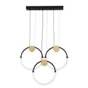 Viokef LED-hänglampa Briana, längd 63 cm, svart/guldfärgad 3 lampor