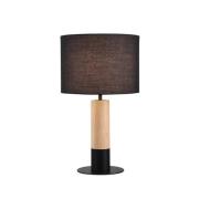 Viokef Bordslampa Carroll, trä ljust/svart, höjd 43 cm, tyg