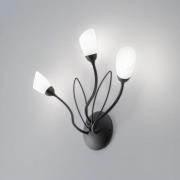 Jupiter Vägglampa Gloriosa, svart, glas, 3 lampor