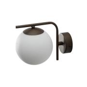 Domiluce Aurora vägglampa, brun, glas, 17 cm hög, klot, E14