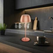 Briloner LED-bordslampa Brilo unplugged Riffle, 36 cm, koppar