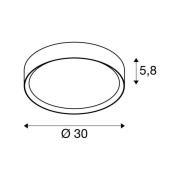 SLV LED-taklampa Decona, Ø 30 cm, svart, metall, CCT
