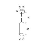 SLV Pendellampa Enola, svart matt, Ø 10 cm, metall