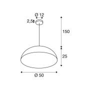 SLV hänglampa Forchini M, 50 cm, svart/guldfärgad, metall