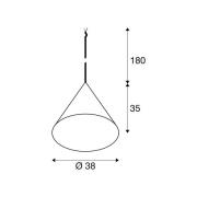 SLV hänglampa Magico, Ø 38 cm, vit matt, metall