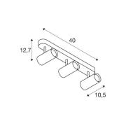 SLV LED-takspotlight Noblo, svart, dimbar till varmt, 40 cm