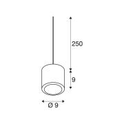 SLV LED-hänglampa Oculus, bronsfärgad, Ø 9 cm, dimbar till varmt