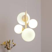 ALDEX Hänglampa Dione, opal/creme, 4 lampor