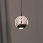 Lucande LED-pendellampa Hayley, svart, 1 lampa, glas