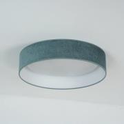 Duolla LED-taklampa Plafond, mintgrön, tyg, Ø 45 cm, 3-stegs