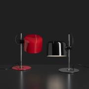 Oluce bordslampa Coupé, röd/chom, metall, höjd 45 cm, E27