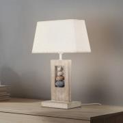 ONLI Bordslampa Miriel, höjd 46 cm, textil, trä
