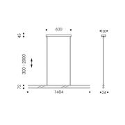 OLIGO LED-hänglampa Linto HA, grå/svart, metall, 927 dimbar