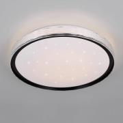Reality Leuchten LED-taklampa Varda, svart, Ø 39 cm, fjärrkontroll