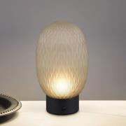 Trio Lighting LED-bordslampa Facette, grön, USB, glas,