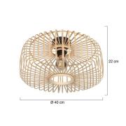 Steinhauer Taklampa Bloeba, Ø 40 cm, trä, natur, E27