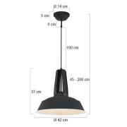Steinhauer Hänglampa Eden, svart, metall, E27-uttag