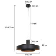 Steinhauer Hänglampa Flinter, träimitation, metall, Ø 50 cm, E27