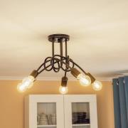 Lamkur Taklampa Joiy, korslagd, 5 lampor, svart
