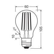OSRAM traditionell glödlampa E27 3,8W Filament 2,700K 806lm 2-pack
