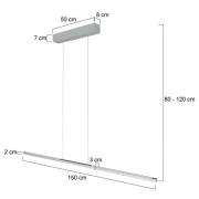 Steinhauer Hänglampa Bande, 155 cm, upp/ner, stål, CCT, dimmer