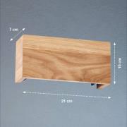FISCHER & HONSEL LED-vägglampa Shine-Wood,  bredd 21 cm, ek/svart, trä