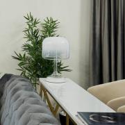 Maytoni LED-bordslampa Spirito, vit, glas, höjd 42 cm