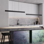 Maytoni LED-hänglampa Ephoria, svart, aluminium, längd 116 cm