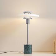 Lindby bordslampa Branford, 46 cm vit/grön, opalglas/marmor