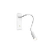 Ideallux Ideal Lux LED-vägglampa IO, vit, flexibel arm, strömbrytare