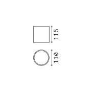 Ideallux Ideal Lux taklampa Gun, aluminiumgrå, IP44, GU10