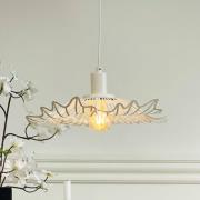 Dyberg Larsen Hänglampa Flora, pärlvit, Ø 40 cm, metall