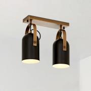 Avonni Esra taklampa, svart, längd 32 cm, metall, 2 lampor