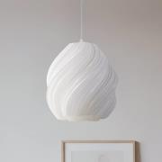 Lindby pendellampa Nuvia, Ø 30 cm, vit, 3D-tryck